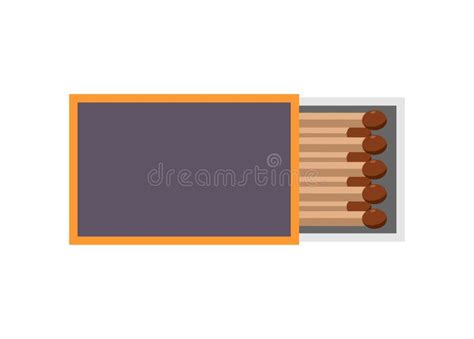 Matchstick Box. Simple Flat Illustration. Stock Vector - Illustration ...