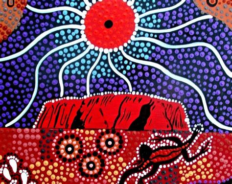 New Stunning Original Aboriginal Art Uluru Canvas Painting Dot Art Gift ...