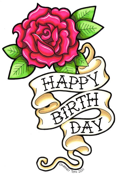 Happy Birthday With Rose Drawing - ClipArt Best