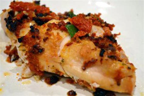 Baked Chicken Breast with Sun Dried Tomato, Basil and Garlic Pesto