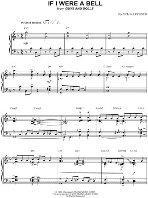 "If I Were a Bell" Sheet Music - 20 Arrangements Available Instantly - Musicnotes