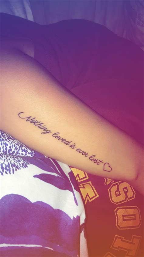 Nothing loved is ever lost ️ #SmallTattoo #ForearmTattoo #LovedOne #Memory | Lost loved ones ...