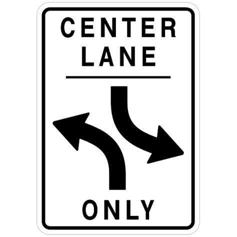 Center Lanes Left Turns Only Sticker