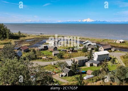 Small Russian village in Ninilchik, Alaska Stock Photo - Alamy