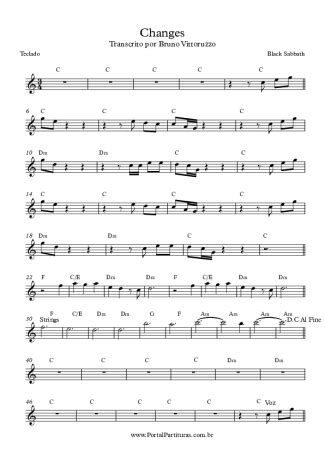 Black Sabbath - Changes - Sheet Music For Keyboard