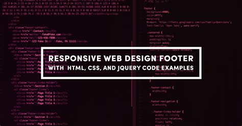 Responsive Web Design Footer with HTML, CSS, and JQuery Code Examples