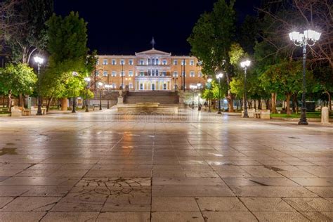 Athens. Syntagma Square at Night. Stock Photo - Image of cityscape ...