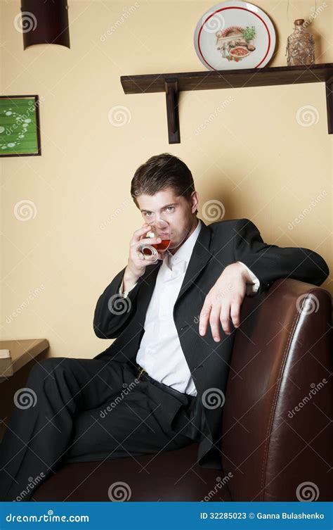 Man drinking Whiskey stock image. Image of portrait, handsome - 32285023