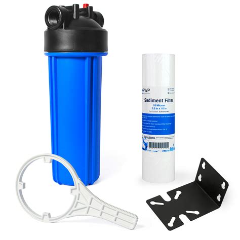 Whole House Water Filtration Kit With 10" Blue Housing and Sediment ...