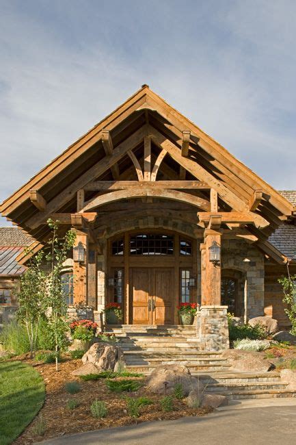 nice entryway | Mountain home exterior, House exterior, House design