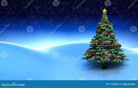 Winter Scene With Christmas Tree Royalty Free Stock Images - Image ...