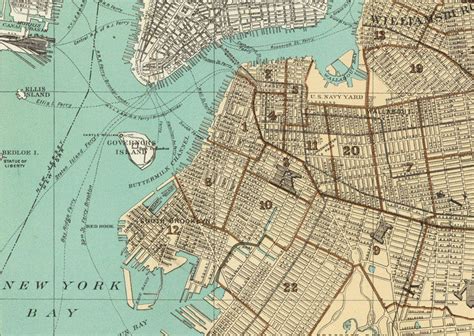 Old Map of Brooklyn 1895 Vintage Map of Brooklyn - VINTAGE MAPS AND PRINTS