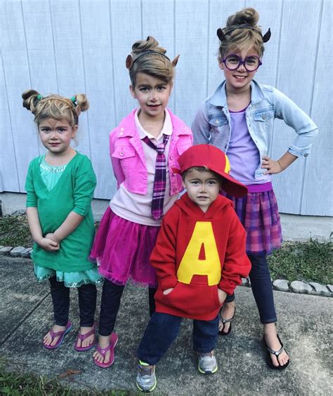 Alvin and the Chipmunks and Chipettes costume | Cute halloween costumes, Toddler halloween ...