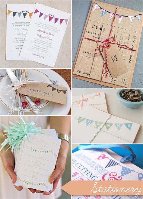 Wedding Bunting Ideas, Bunting Decor, Stationery and Cake-toppers | OneFabDay.com