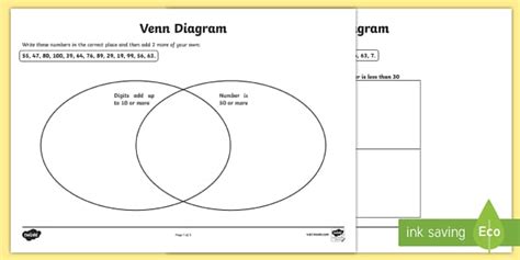 Carroll and Venn Diagram Worksheets (teacher made) - Twinkl