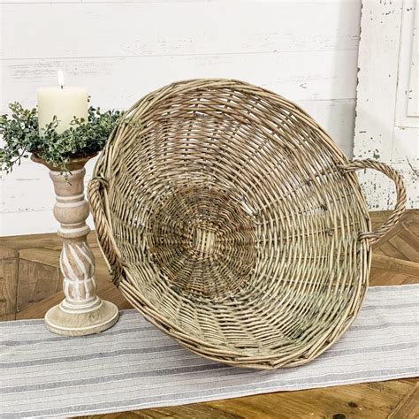 Round Wicker Basket w/ Handles - Piper Classics