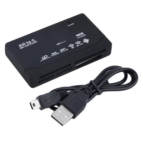 2015 Newest Hot Black External USB 2.0 Multi Card Reader For XD MMC MS CF TF Mini M2 free ...