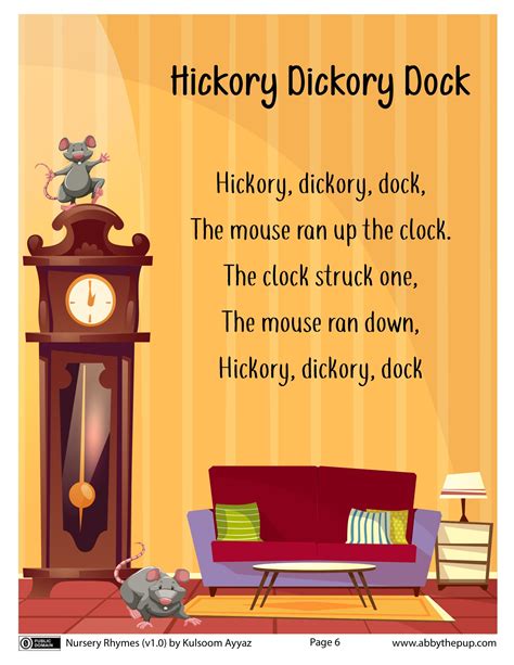 Hickory Dickory Dock Nursery Rhyme | Free Printable Papercraft Templates