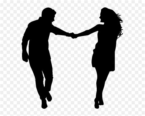 Couple Holding Hands Silhouette, HD Png Download - vhv