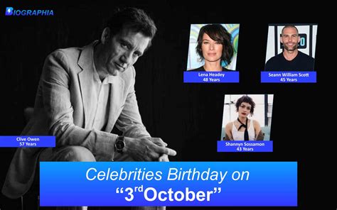 October 3 Famous Birthdays, Famous Celebrities Birthdays that fall on ...