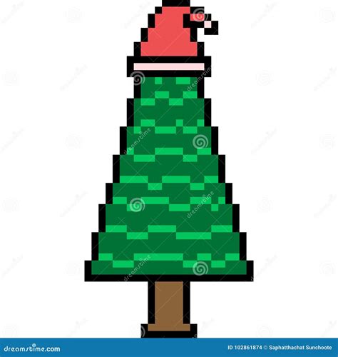 Vector Pixel Art Christmas Tree Stock Vector - Illustration of vector ...