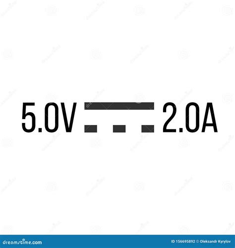 Direct Current DC Symbol Sign for 5V and 2A, Vector Illustration ...