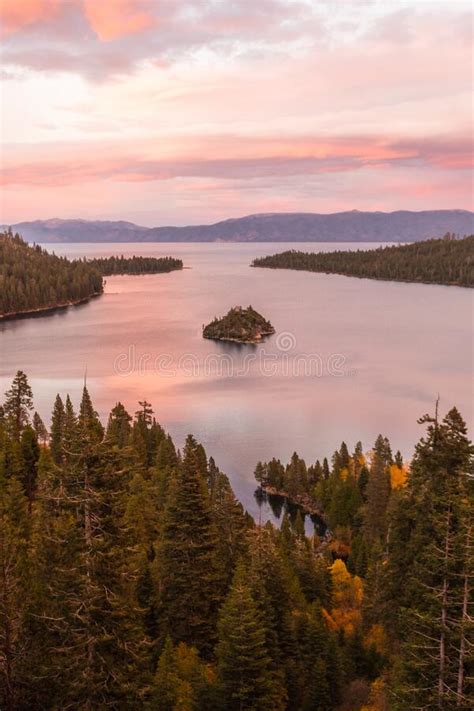 Sunset View Over Fannette Island at Emerald Bay in Lake Tahoe Stock Photo - Image of adventure ...