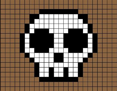 A small pixel art template of a plain cartoon skull. Cross Stitch Art ...