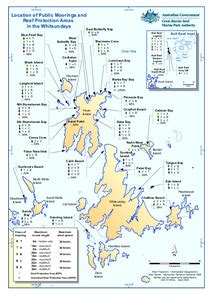 GBRMPA ELibrary: Location of public moorings and Reef protection areas in the Whitsundays