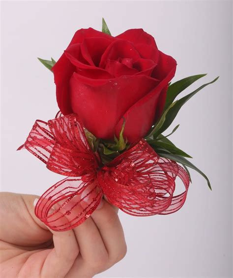 Classic Red Rose Pin On Corsage with Sheer Ribbon Choices: A Classic Look! - Albuquerque NM ...