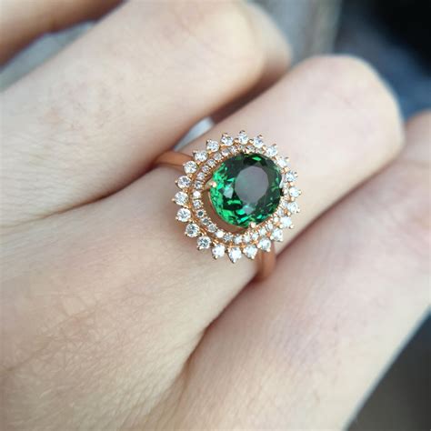 1.8 Carat Tsavorite Engagement Ring Tsavorite Ring Rose Gold - Etsy ...