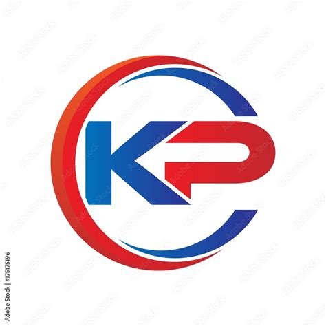 kp logo vector modern initial swoosh circle blue and red Stock Vector ...