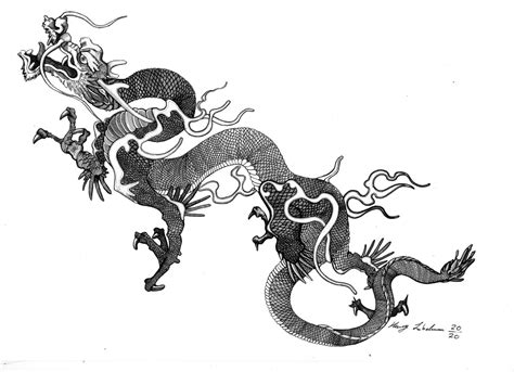 Chinese dragon drawing water dragon taken from a 19th century