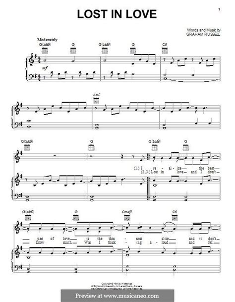 Lost in Love (Air Supply) by G. Russell | Lost love, Lyrics and chords, Piano chords sheet