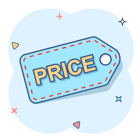 Premium Vector | Price coupon icon in comic style price tag vector cartoon illustration on white ...