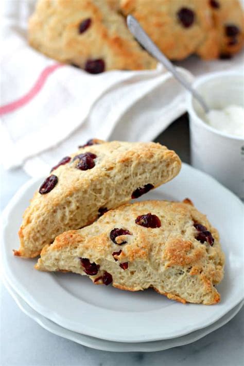 Lightened-Up Cranberry and Vanilla-Yogurt Scones Recipe | Diethood