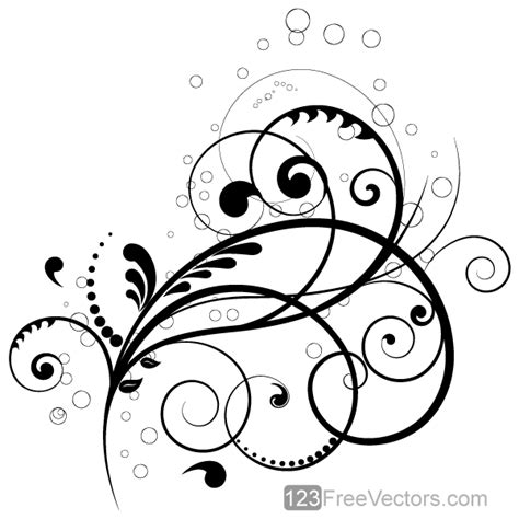 Free Swirly Floral Vector Clip Art by 123freevectors on DeviantArt