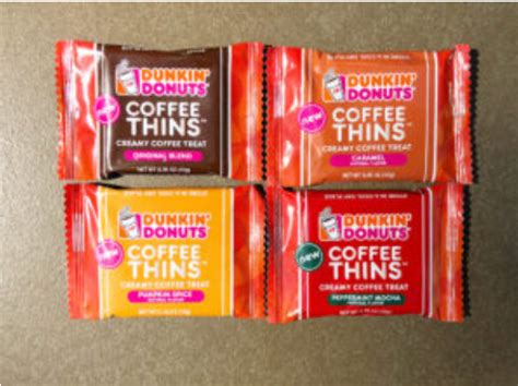 Dunkin Donuts Coffee Thins - Original Blend, Caramel, Pumpkin Spice, and Peppermint Mocha ...