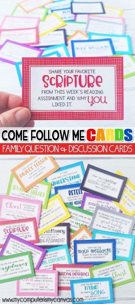 Come Follow Me DISCUSSION CARDS Printables, 2019 Come Follow Me Family Lesson Helps, New ...