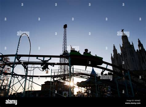 Ride in Tibidabo amusement park, Barcelona Stock Photo - Alamy