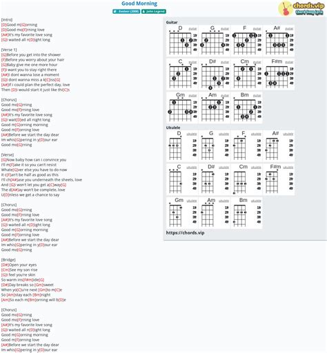 Chord: Good Morning - tab, song lyric, sheet, guitar, ukulele | chords.vip