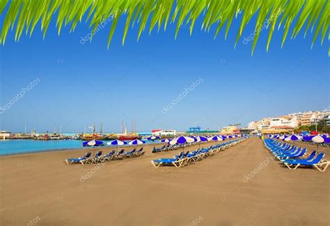 Los Cristianos beach in Arona Tenerife south Stock Image , #spon, #beach, #Arona, #Los, # ...