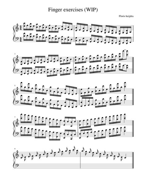 Difficult Finger + Hand Exercises for piano (WIP) Sheet music for Piano | Download free in PDF ...