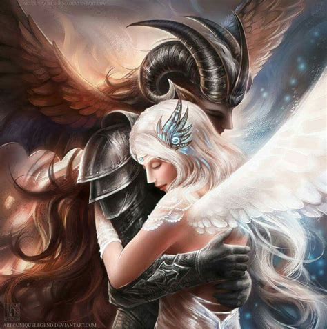 Angels love Demons | Fantasy romance art, Light in the dark, Romance art