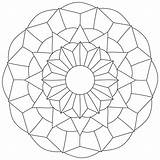 Simple mandala Of Geometric Shapes Linear coloring Page For Creativity  sketch template