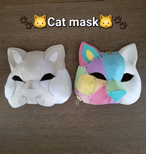 Eva Foam Cat Mask/ Therian Mask Pdf Pattern Guide Step by - Etsy