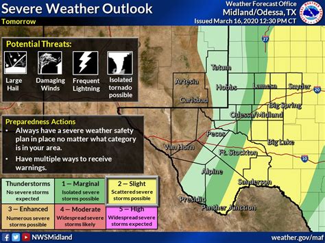 NWS Midland on Twitter: "Slight risk of severe weather is forecast for ...