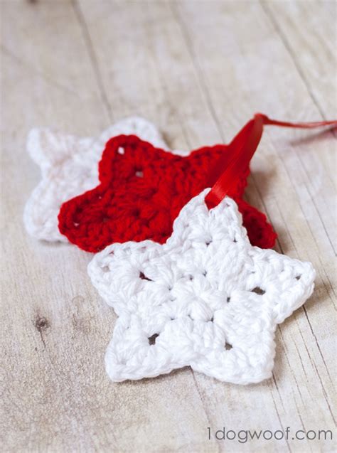 Crochet Star Ornament Pattern - One Dog Woof