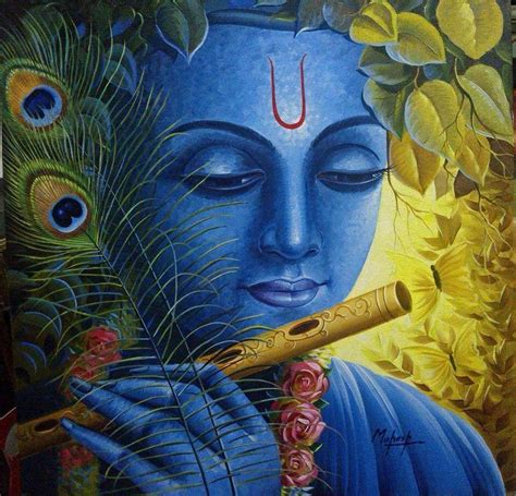 Krishna Oil Paintings Wallpaper