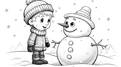 Cartoon Little Boy And A Snowman Dot To Dot Educational Game For Kids Vector Illustration ...